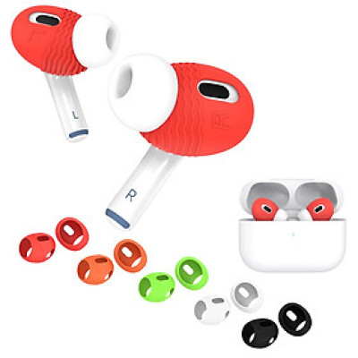 Bộ 5 Cặp vỏ bọc nút tai nghe bằng silicon mềm gợn sóng chống trượt và chống rơi cho Airpods Pro 2 - Hàng Chính Hãng