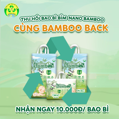[Chính Hãng][Ảnh Thật] Tã/Bỉm Dán Nano Bamboo sợi tre thiên nhiên size S (4-8kg) 56 miếng