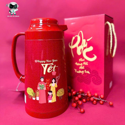 PHÍCH ĐỰNG NƯỚC NÓNG RẠNG ĐÔNG 1 LÍT HOA VĂN  TÊT 1040TS