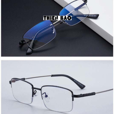 Kính lão thị, kính viễn thị Nam nữ KVM367 càng dẻo chuẩn độ hàng đẹp xẻ cước chống as xanh Gọng TITANIUM