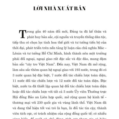 Kế thừa, phát huy truyền thống dân tộc, tư tưởng ngoại giao Hồ Chí Minh, quyết tâm xây dựng và phát triển nền đối ngoại, ngoại giao toàn diện, hiện đại, mang đậm bản sắc "cây tre Việt Nam