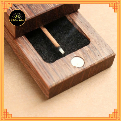 Set Hộp Đốt Nhang Và Ống Gỗ Đựng Nhang Trầm Hương Không Tăm Lư xông nhang trầm hương nhang que bằng gỗ hương kèm túi
