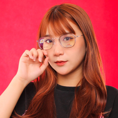 Gọng kính ( nữ ) nhựa phối càng kính hợp kim siêu nhẹ siêu bền OURESS - TRHK 9374