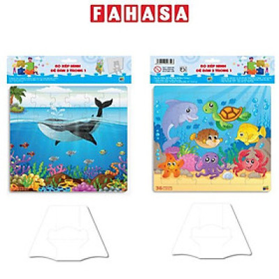 Bộ 2 Tranh Xếp Hình 36 Mảnh Để Bàn 23 x 23 cm - Minh Châu C2-012