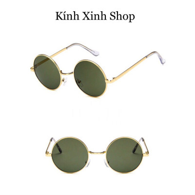 Kính Mắt Gọng Tròn Nhỏ Kim loại Bản Dày Cao Cấp Phong cách Nghệ Sĩ