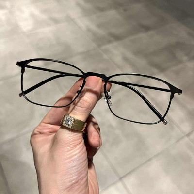 Kính mắt unisex dáng chữ nhật kim loại mảnh nhẹ cao cấp