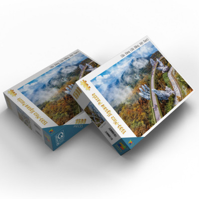 Cầu Vàng (Đà Nẵng, Việt Nam) - Bộ Tranh Ghép Hình Minh Châu 1500 Mảnh Kích Thước 60x80cm