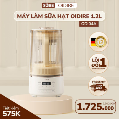 Máy làm sữa hạt OIDIRE 1.2L ODI04A Công suất xay 300W - Công suất nấu 600W - Hàng chính hãng