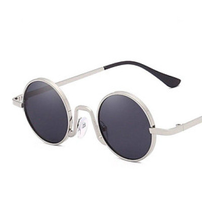 Kính râm thời trang Mắt tròn siêu nhỏ mini - Gọng kim loại bạc cao cấp