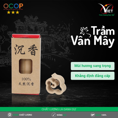 Trầm vân mây cao cấp - Trầm Hương Sao Việt - hương trầm nguyên bản