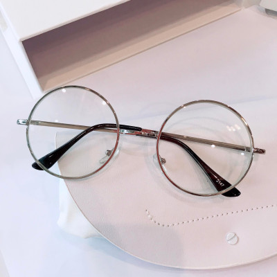 Kính Gọng Mắt Tròn Xoe Kim Loại Phong Cách Cổ Điển (BẠC)