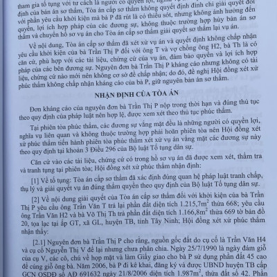 Tuyển Tập Các Bản Án Của Toà Án Nhân Dân Cấp Cao Về Quyền Sử Dụng Đất Và Tài Sản Gắn Liền Với Đất