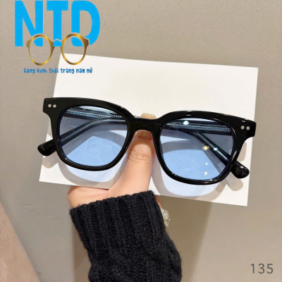 Kính Mắt Gọng Kính Cận NTD Nam Nữ Mắt Kính vuông Nhựa Cao Cấp TR 90 Càng Cốt Kim Loại Mã 135
