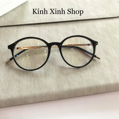 Kính Giả Cận, Gọng Kính Cận Nam Nữ Mắt Tròn Gọng Kim Loại Hàn Quốc Chống Nắng UV - KĨNH XINH SHOP