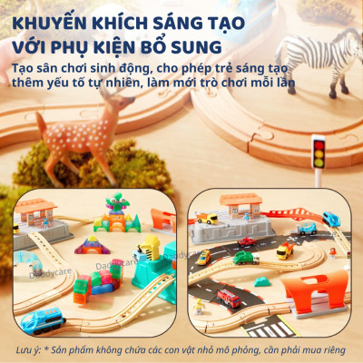 Bộ lắp ráp mô hình, khối xây dựng đường tàu hỏa Mideer Train Track Building Blocks - Urban Adventure