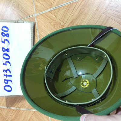 Mũ cối tàu lòng vàng cốt phíp không ngấm nước vải gabadin