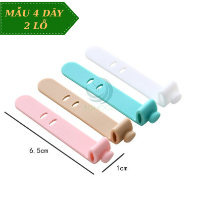 Dây buộc cáp silicon thông minh Dây quấn gọn cáp sạc mini Kẹp buộc dây cáp tái sử dụng Dây cố định cáp điện thoại đa năng Kẹp gọn dây tai nghe & sạc Dây quấn silicon nhiều màu-Hàng nhập khẩu