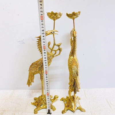 ĐÔI HẠC ĐỒNG CAO 42 CM NẶNG 3 KG CHẤT LIỆU BẰNG ĐỒNG 