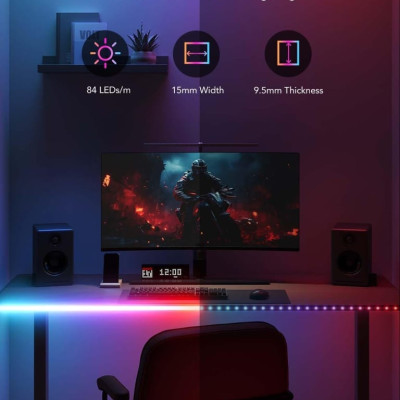 Dây LED RGBIC trang trí dán cạnh bàn Govee RGBIC LED Neon Rope Lights for Desks H61C3 | 10 ft/3m