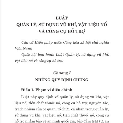Luật quản lý, sử dụng v.ũ k.h.í vật liệu n.ổ và công cụ hỗ trợ năm 2024 - bản in 2024