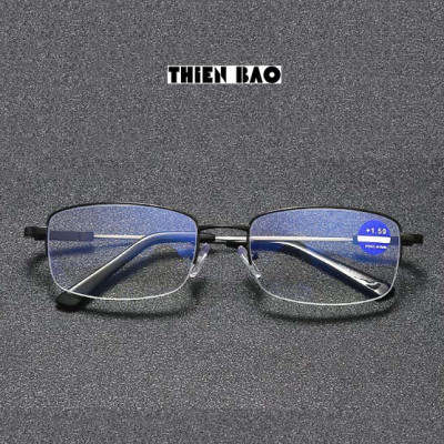 Kính lão thị, kính viễn thị Nam nữ KVM367 hàng đẹp  chống as xanh Gọng TITANIUM xẻ cước càng dẻo chuẩn độ