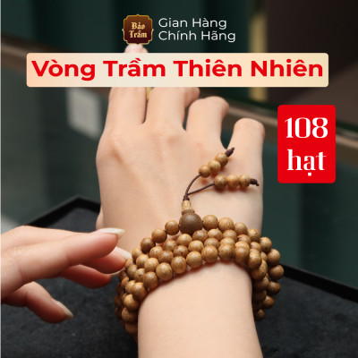 Vòng Trầm Hương 5.5ly – 108 Hạt – Cao Cấp | Chuỗi Trầm Tự Nhiên – Thơm Dịu – Không Hóa Chất – Bình An Phong Thủ