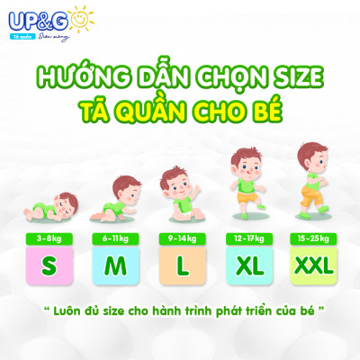Tã/ Bỉm Quần Em Bé Siêu Mỏng Up&Go Lõi Nén 2mm Siêu Mềm Mại, Siêu Khô Thoáng, Siêu Thấm Hút Size S/M/L/XL