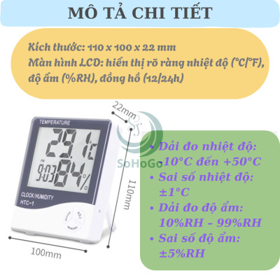 Nhiệt Ẩm Kế Điện Tử Đa Năng -Đồng Hồ Đo Nhiệt Độ & Độ Ẩm Kỹ Thuật Số -Máy Đo Nhiệt Độ – Độ Ẩm Trong Nhà -Đồng Hồ Điện Tử Đo Nhiệt Ẩm & Hiển Thị Thời Gian -Nhiệt Ẩm Kế Mini Treo Tường/Để Bàn