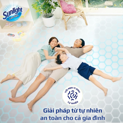 Nước Lau Sàn Sunlight BIOSHIELD Ngăn Côn Trùng Hiệu Quả Hương Chanh Yuzu & Sả Túi 3.4KG