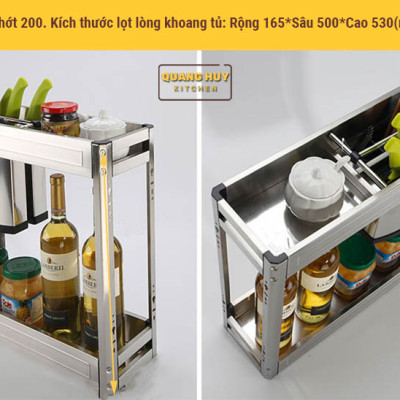 Giá dao thớt gia vị đa năng cho tủ bếp chất liệu inox hộp chính hãng Grob