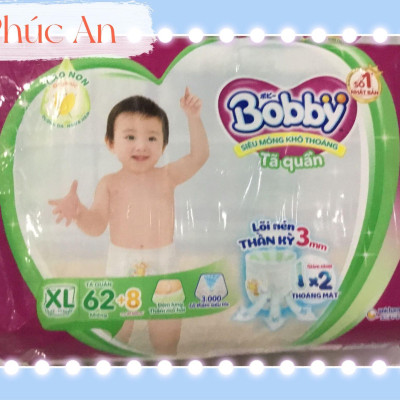 Tặng thêm 8 miếng | Tã Quần Bobby XL62 Miếng 12 Đến 17 Kg - Bỉm Quần Trẻ Em Bobby Size XL62