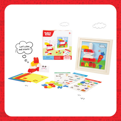 Đồ Chơi Bộ Lắp Ráp Khung Tranh Thỏ TOONYKIDS - Đồ Chơi Thông Minh Cho Bé - Creative Picture Farme TN00422 [Tặng Kèm Sticker]