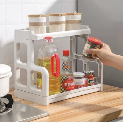 Kệ Đựng Gia Vị Nhà Bếp 2 Tầng Hàng Việt Nhật - Chính Hãng ( Giao màu ngẫu nhiên)