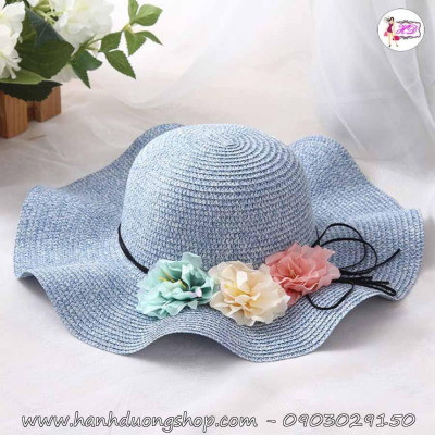 Mũ đi biển du lịch mẹ và bé vành gợn sóng HQC4127