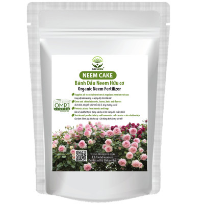 Neem Cake (Bánh dầu Neem), Phân bón hữu cơ dưỡng mầm lá tốt nhất cho hoa hồng, hoa lan,Trị và phòng ngừa bệnh tuyến rễ như nấm rễ, sùng đất, cuốn chiếu, ốc sên, tuyến trùng