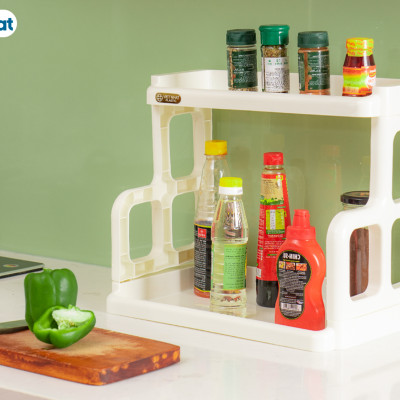 Kệ Đựng Gia Vị Nhà Bếp 2 Tầng Hàng Việt Nhật - Chính Hãng ( Giao màu ngẫu nhiên)