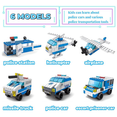 Đồ Chơi Lắp Ráp Xe Cảnh Sát 6 Trong 1 - Police Car - Toys&Joys 8978-4 (1000 Mảnh Ghép)