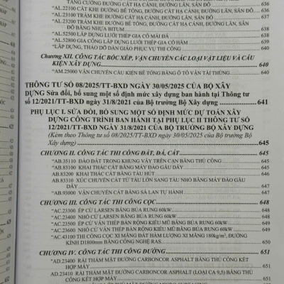 Sách Định Mức Dự Toán Xây Dựng Công Trình sđ, bs năm 2025 theo Thông Tư 08/2025/TT-BXD - Tập 1: Phần Xây Dựng và Khảo Sát (V2581D)