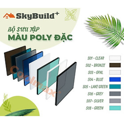 Tấm poly đặc Coolmax 2,8ly, khổ rộng 1,8m - tấm lợp lấy sáng - tấm nhựa trong suốt