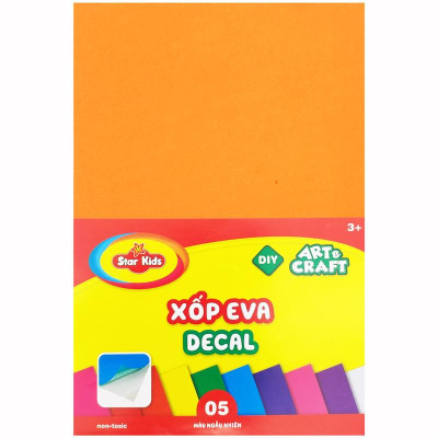 Bộ 5 Xốp Eva Decal DYI Art & Craft - Star Kids K-911 (Sắc Độ Màu Giao Ngẫu Nhiên)