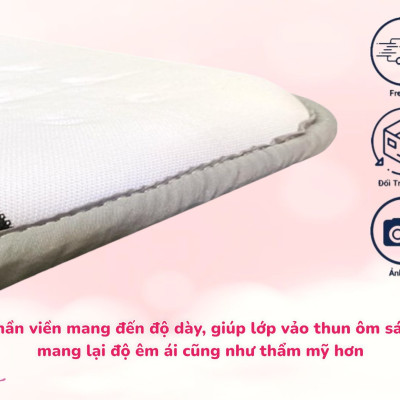 Nệm Cao Su Non Chần Viền Diamond Dày 3cm Kích Thước 80cm/1m/1m2/1m4/1m6/1m8 Đủ Size Tặng Kèm Ga Nệm