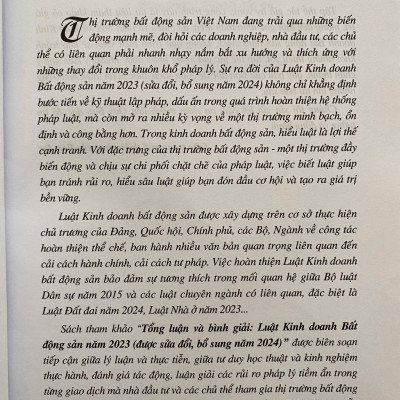  Tổng Luận Và Bình Giải Luật Kinh Doanh Bất Động Sản Năm 2023 ( Được sửa đổi, bổ sung năm 2024 ) 