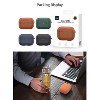 BAO WIWU CALFSKIN GENUINE LEATHER CASE DÀNH CHO ARIPOD 3, CHẤT LIỆU DA THẬT KẾT HỢP KHUNG NHỰA CAO CẤP- Hàng Chính Hãng