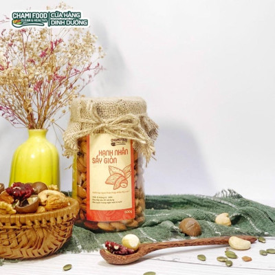Hạt hạnh nhân sấy Chami 500G NHẬP KHẨU MỸ CHÍNH NGẠCH LOẠI 1 giúp Giảm cân Đẹp dáng, giàu RIBOFLAVIN, hợp Eat Clean.