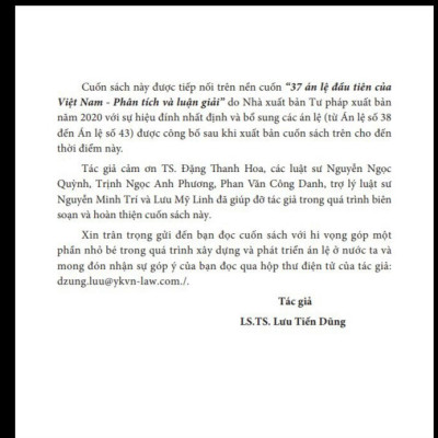 Án lệ Việt Nam - Phân tích và luận giải, tập 1 từ án lệ 01 đến án lệ 43 (tái bản lần thứ hai)