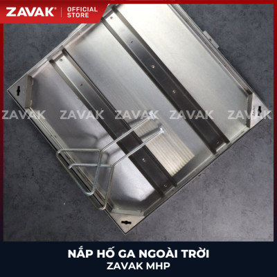 Nắp hố ga ngoài trời inox ZAVAK MHP-AA50 / KT 50x50cm, lát gạch tối đa 2cm/ tải 960kg