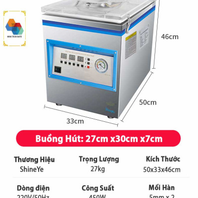 Máy hút chân không công nghiệp để bàn Shineye P270-2D hút mọi loại túi, đồ ướt dầu mỡ dễ dàng, tự động hoàn toàn, hàng chính hãng