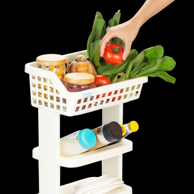 Kệ Đa Năng 3 Tầng Bằng Nhựa Cao Cấp Nachi Plus Inochi Nhật Bản - Dùng Trong Nhà Bếp, Phòng Tắm, Phòng Ngủ (298 x 190 x 376 mm)