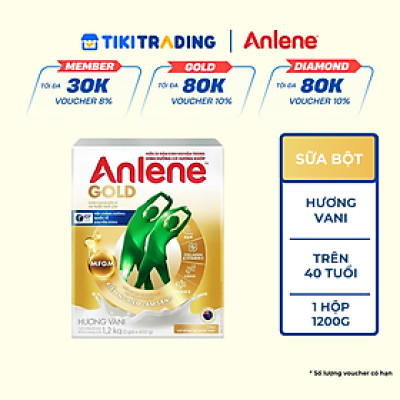 Bao bì mới - Sữa Bột Anlene Gold Hương Vanilla (Hộp giấy 1200g)