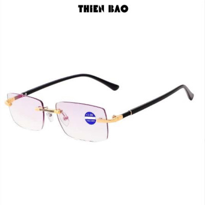 Kính lão thị, viễn thị Hai tròng nhìn XA - GẦN đọc chữ nhìn xa, tròng váng xanh, GỌNG KHOAN nam nữ không viền KT1K